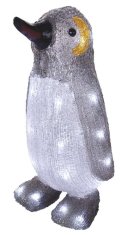 EMOS LED ukras svjetleći pingvin, 35 cm, unutarnji i vanjski, hladno bijeli, s timerom