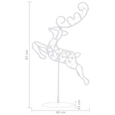 Vidaxl Akrilni božićni sob sa saonicama 260 x 21 x 87 cm topli bijeli