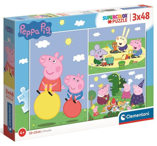 Clementoni SuperColor Collection slagalica, 3 x 48 dijelova, Peppa Pig