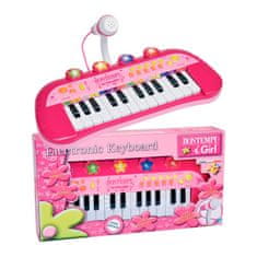 Bontempi klavijatura s mikrofonom, 24 tipke, roza