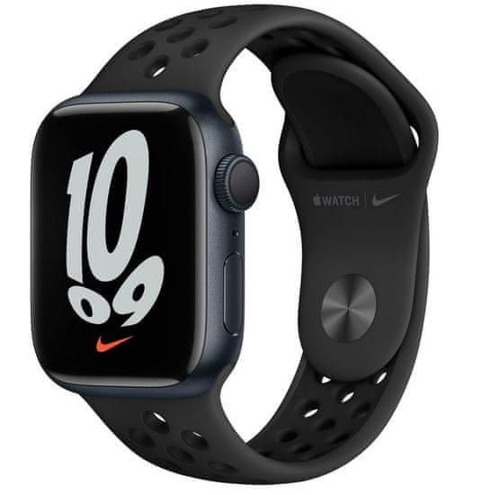 Apple Watch Nike Series 7 pametni sat, GPS, 41 mm, aluminij, Midnight, Anthracite/Black Nike remen (MKN43BS/A)