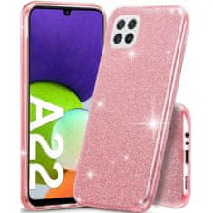 Bling maskica za Samsung Galaxy A22 A226 5G, silikonska sa šljokicama, roza/prozirna