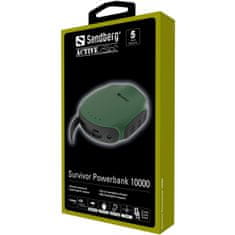 Sandberg Survivor prijenosna baterija, 10000 mAh, tamno zelena