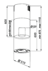 MPM -31-OTW-02 Kuhinjski otok, LED svjetlost, tiha operacija, crno
