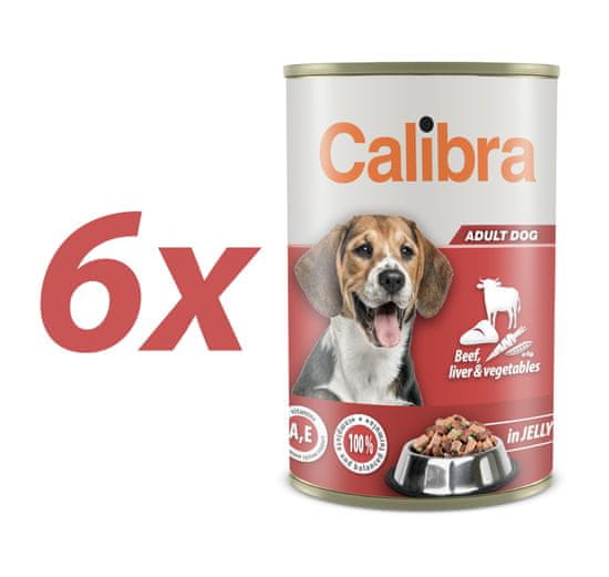 Calibra mokra hrana za pse, govedina, jetrice i povrće, 6x1240 g
