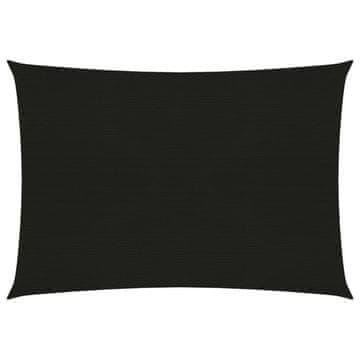 Vidaxl Jedro za sjenu, 160 g/m², crno, 3 x 4,5 m, HDPE