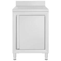 Vidaxl Komercijalni kuhinjski ormarić s cjedilom od nehrđajućeg čelika