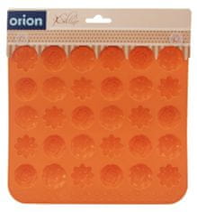 Orion Kalup za čokoladu, silikonski, 30 modela cvjetića, naranča