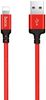 X14 podatkovni kabel, Lightning na USB, 1m, 3A, pleten, crveni