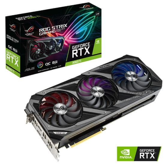 ASUS ROG Strix GeForce RTX 3060 TI grafička kartica, 8 GB, GDDR6, RGB (90YV0G03-M0NA00), LHR, gaming