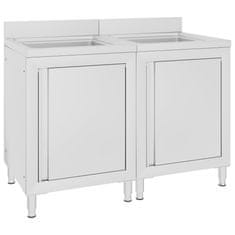 Vidaxl Komercijalni kuhinjski ormarići za sudoper 2 kom čelični