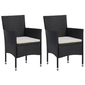 Vidaxl Vrtne stolice, set od 2, poli ratan, crne