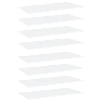 Vidaxl Police za knjige 8 kom bijele 80 x 30 x 1,5 cm od iverice