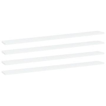 Vidaxl Police za knjige, 4 kom, bijele, 100x10x1,5 cm, iverica