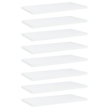Vidaxl Police za knjige 8 kom bijele 40x20x1,5 cm konstruirano drvo