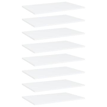 Vidaxl Police za knjige 8 kom bijele 60 x 40 x 1,5 cm od iverice