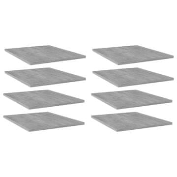 Vidaxl Police za knjige 8 kom siva boja betona 40 x 50 x 1,5 cm drvene