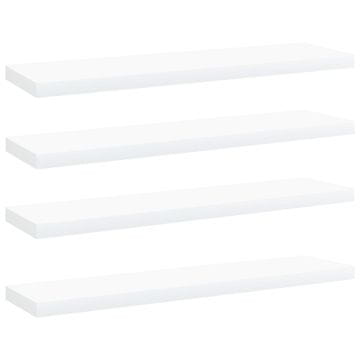 Vidaxl Police za knjige 4 kom bijele 40x10x1,5 cm konstruirano drvo