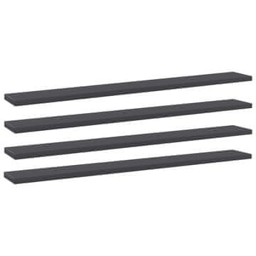 Vidaxl Police za knjige 4 kom sive 80 x 10 x 1,5 cm od iverice