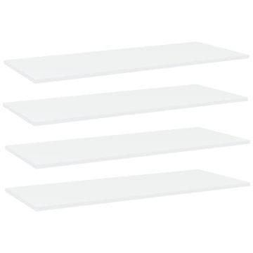 Vidaxl Police za knjige 4 kom bijele 100x40x1,5 cm konstruirano drvo