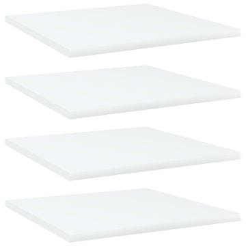 Vidaxl Police za knjige, 4 kom, bijele, 40x40x1,5 cm, iverica