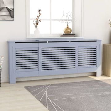 Vidaxl Poklopac za radijator, MDF, sivi, 205 cm