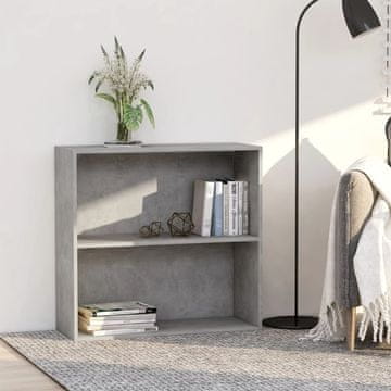 Vidaxl Dvokatna polica za knjige boje betona, siva 80x30x76,5 cm