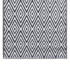 Vidaxl Vanjski tepih, bijela i crna, 120x180 cm, PP