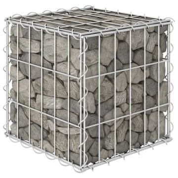 Vidaxl Podignuta kocka za gabionsku posudu, čelična žica, 30x30x30 cm