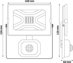 Avide Slim SMD LED reflektor sa senzorom, 10W, CW, 6400K