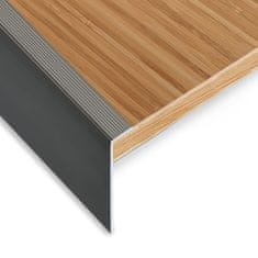 Vidaxl Rubnjaci za stepenice F-oblika 15 kom aluminijski 90 cm smeđi