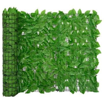 Vidaxl Balkonska pregrada, zeleno lišće, 300x100 cm