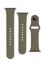FIXED Komplet remena Silicone Strap za Apple Watch, 42/44/45 mm, silikon, maslinasta (FIXSST-434-OL)