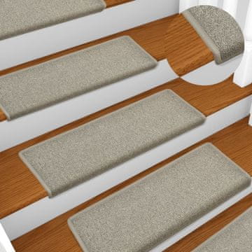 Vidaxl Maty na schody 15 szt. 65x21x4 cm Jasnoszary prostokątny brzeg