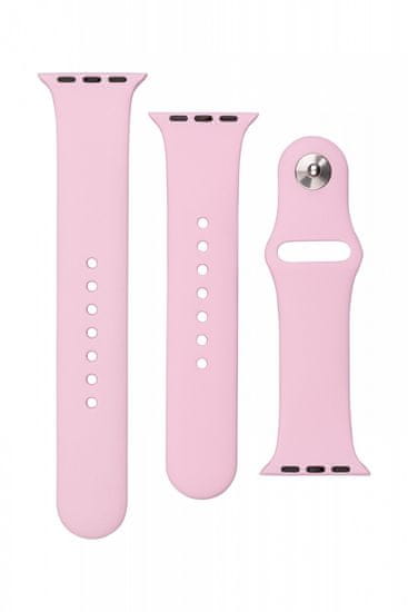 FIXED Set remena za pametni sat Apple Watch, silikonski, 38/40/41 mm, svijetlo roza (FIXSST-436-PISD)