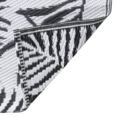 Vidaxl Vanjski tepih, bijela i crna, 160x230 cm, PP