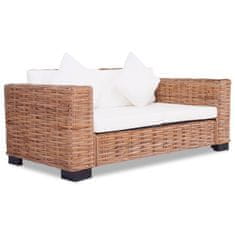 Vidaxl 2-dijelni set sofa od prirodnog ratana s jastucima