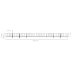 Vidaxl Vrtna ograda s vrhom koplja Čelik 1603,5x150 cm Crna