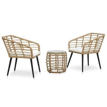 Vidaxl 3-dijelni bistro set od poliratana boja hrasta