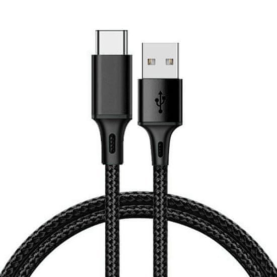 Havana podatkovni kabel, USB na tip C, 1 m, pleten, crna