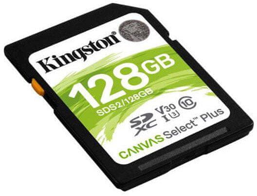 Kingston SDXC Canvas Select Plus memorijska kartica, 128 GB 100/85 MB/s (r/w), C10, UHS-I, U1, V10