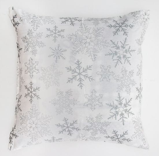 QUENTIN Jastuk sa snježnim pahuljama, bijeli, 45 x 45 cm