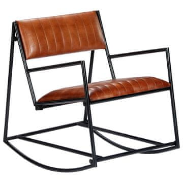 Vidaxl 282903 Rocking Chair Brown Real Leather