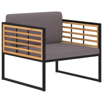 Vidaxl Vrtne stolice s jastucima 2 kom od bagremovog drva tamnosive