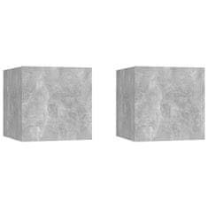 Vidaxl Zidni TV ormarići, 2 kom., betonsko sivi, 30,5 x 30 x 30 cm