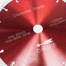 Wiltec Dijamantna turbo segmentna rezna ploča 230 mm TURBO