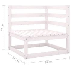 Vidaxl 2-dijelna vrtna garnitura bijela od masivne borovine