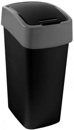 CURVER FLIP BIN kanta za otpad, 45 l, crna/srebrna