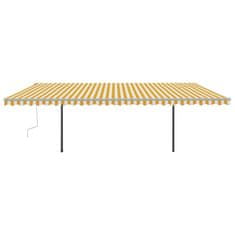 Vidaxl Tenda na ručno uvlačenje s LED svjetlima 6 x 3,5 m žuto-bijela