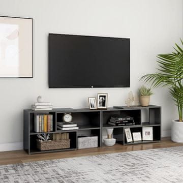 Vidaxl TV ormarić visoki sjaj sivi 149x30x52 cm